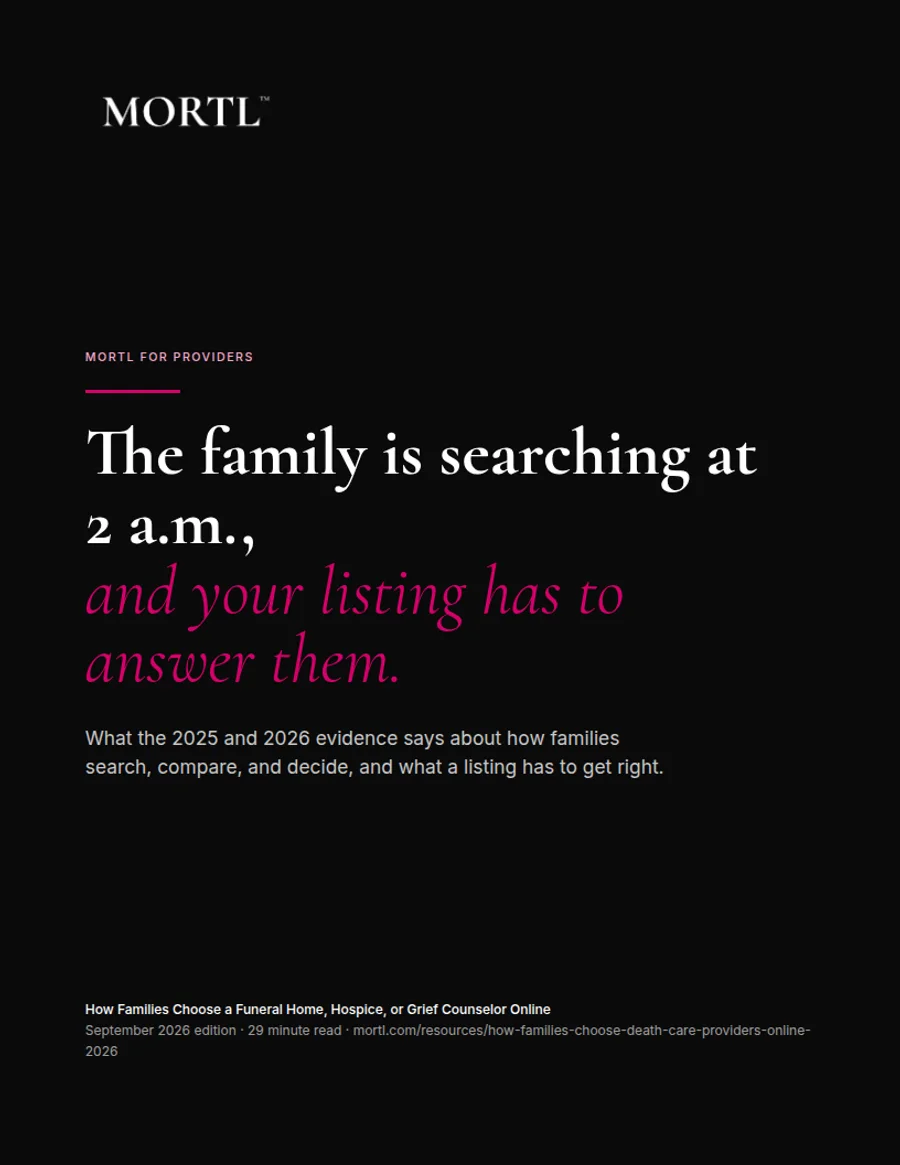 Cover of How Families Choose a Funeral Home, Hospice, or Grief Counselor Online